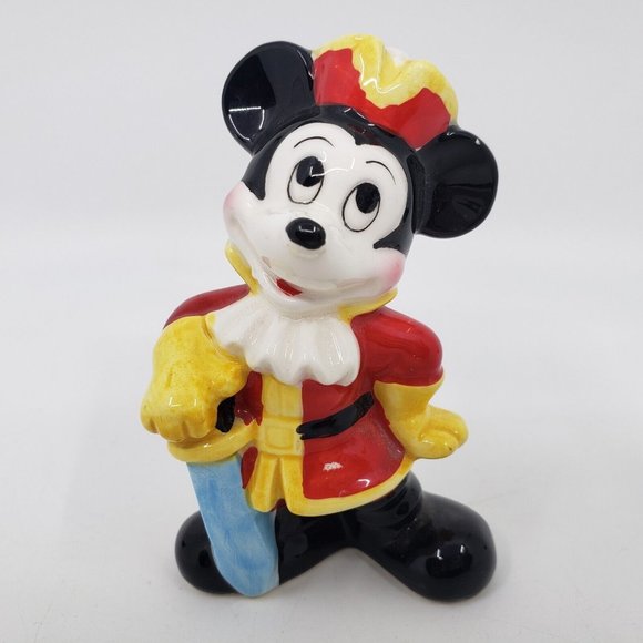 Walt Disney Mickey Mouse Ceramic Figure Figurine Porcelain 4 in Japan VINTAGE - Picture 2 of 9